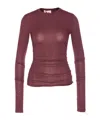 Aniye By Didy Long-sleeve Ruched Top In Brown