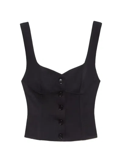 Aniye By Dina Button-up Bustier Top In Black