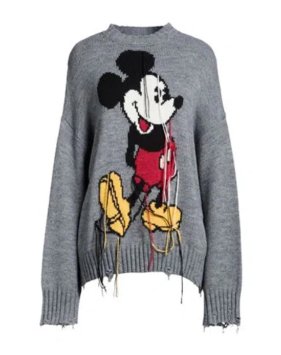 Aniye By Disney Woman Sweater Grey Size S Acrylic, Wool, Alpaca Wool, Viscose In Gray