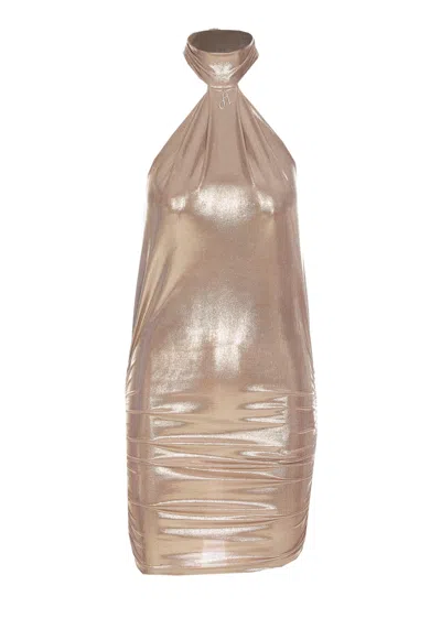 Aniye By Dora Collar Dress In Gold