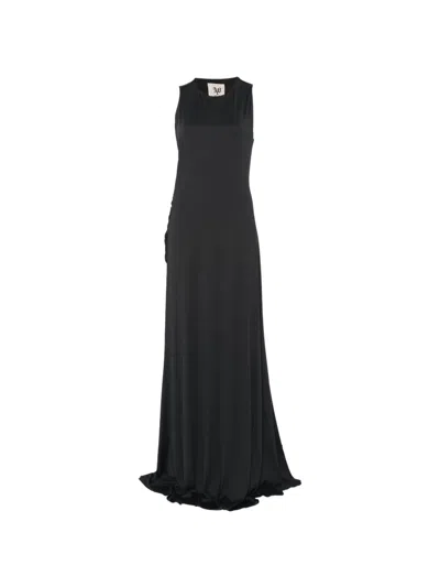 Aniye By Draped Open-back Maxi Gown In Black