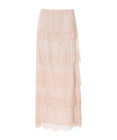 Aniye By Elastic Waist Midi Skirt In Pink