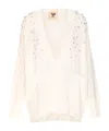 Aniye By Embellished Knit Cardigan In Neutral