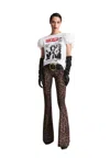Aniye By Flared Woman  Leopard In White