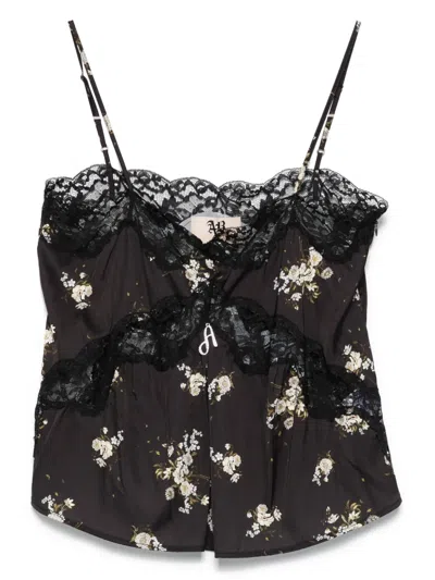 Aniye By Top Mit Blumen-print In Black