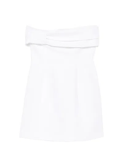 Aniye By Folded Strapless Mini Dress In White