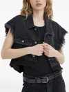 Aniye By Frayed Sleeveless Denim Jacket In Black