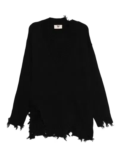 Aniye By Frayed V-neck Sweater In Black
