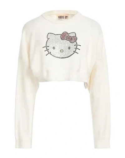 Aniye By Hello Kitty And Friends Woman Sweater Ivory Size L Wool, Polyamide, Alpaca Wool, Elastane In Neutral