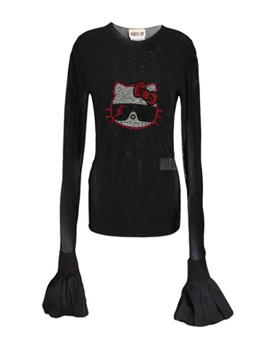 Aniye By Hello Kitty Friends Woman T-shirt Black Size 10 Polyamide, Elastane