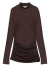 Aniye By High-neck Ruched Top In Brown