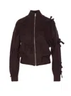 Aniye By Knitted Zip-up Casual Jacket In Burgundy
