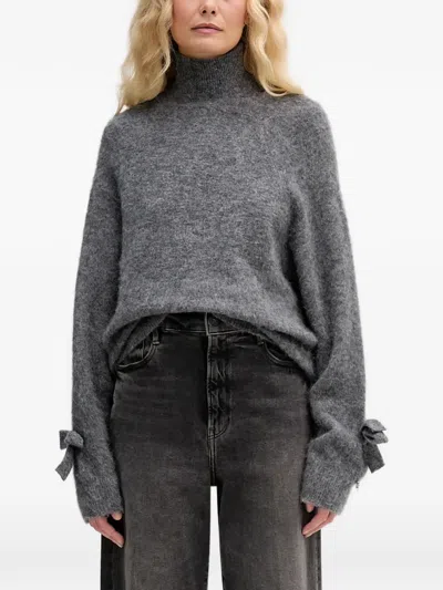 Aniye By Holly Tie-detail Open-back Sweater In Gray