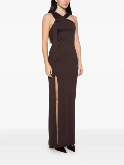 Aniye By Hooded Side-slit Dress In Brown