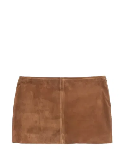 Aniye By Janis Suede Mini Skirt In Brown