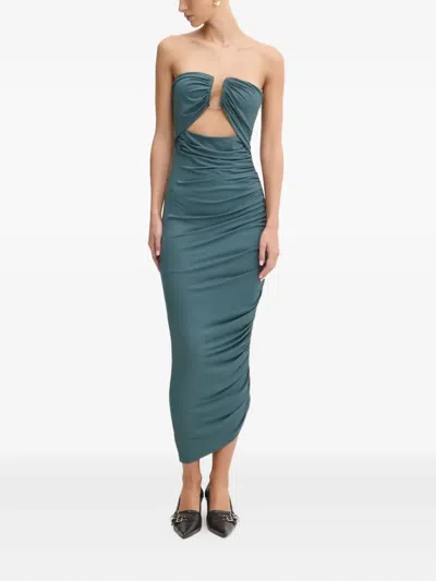Aniye By Jett Ruched Midi Dress In Blue