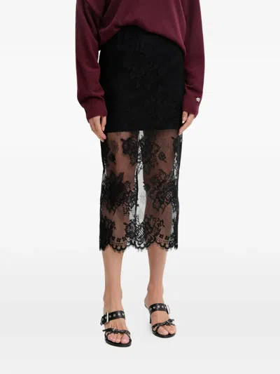 Aniye By Lace Floral Midi Skirt In Black