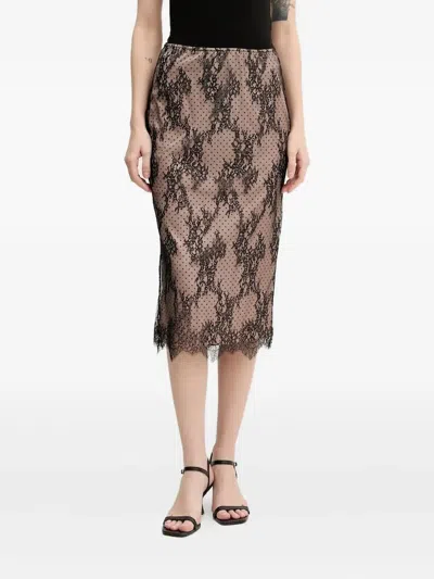 Aniye By Lace-trimmed Midi Skirt In Black