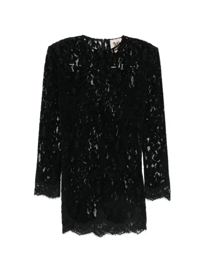 Aniye By Lace-overlay Belted Mini Dress In Black