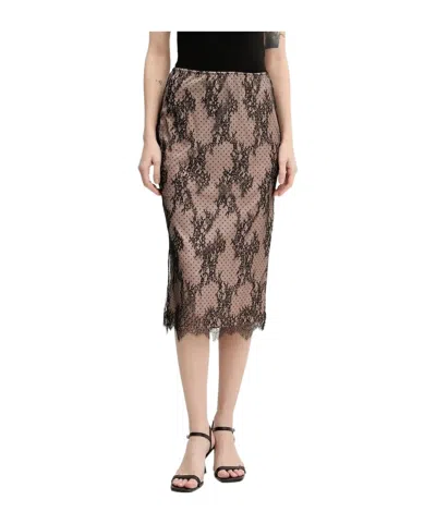 Aniye By Lace-trimmed Midi Skirt In Brown