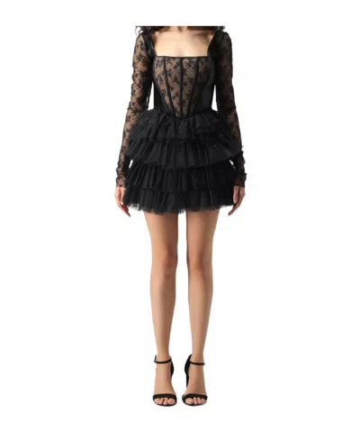 Aniye By Layered Mini Dress In Black