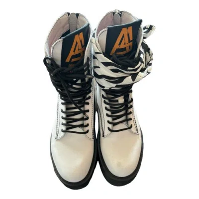 Pre-owned Aniye By Leather Boots In White