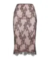 Aniye By Leonie Longuette Skirt With Lace And Polka Dots In Blackpowder Pink