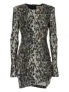 Aniye By Leopard-print Ruched Dress In Black