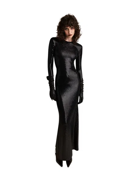 Aniye By Long Dress Beth Woman  Sequins In Black