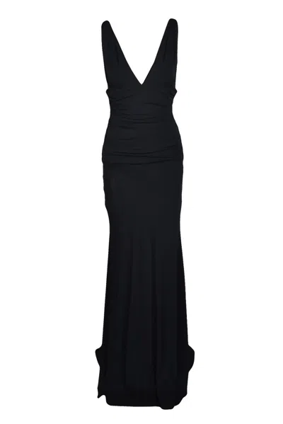 Aniye By Long Ruched Jersey Dress - Black
