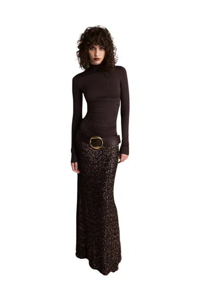 Aniye By Long Skirt Luxuriant Woman  Sequins In Black