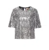 Aniye By Sequin-embellished Short-sleeve Top In Metallic