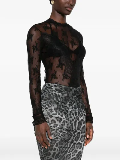 Aniye By Marlow Lace-overlay Bodysuit In Black