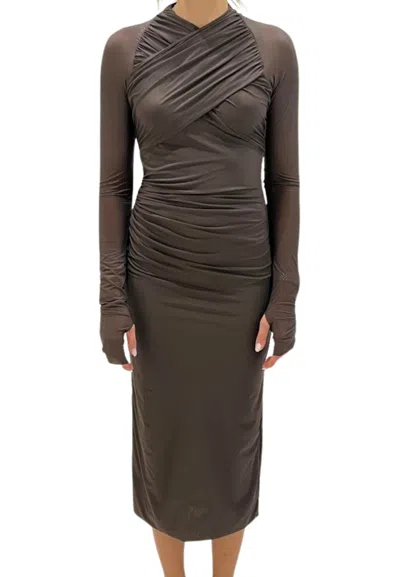 Aniye By Midi Dress Scandal Donna  Draped In Brown