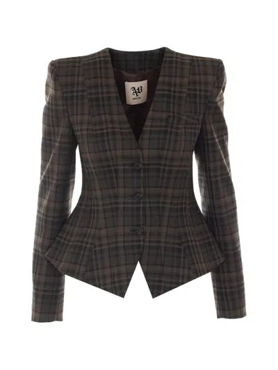 Aniye By Mini Noa Check-pattern Blazer In Black
