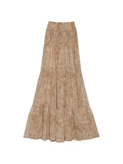 Aniye By Niko Paisley-print Maxi Skirt In Brown