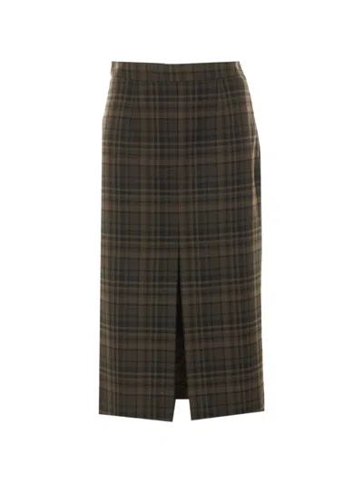 Aniye By Noa Check Midi Skirt In Brown