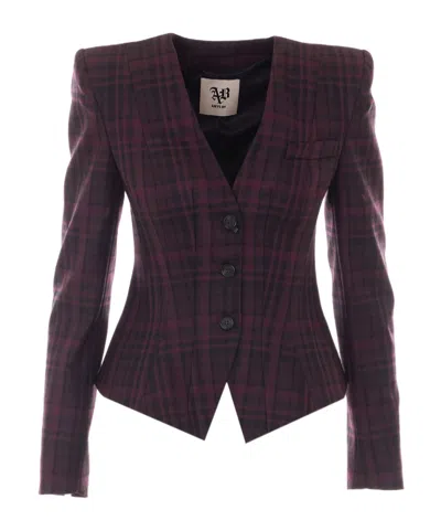 Aniye By Noa Checked Mini Blazer In Multi