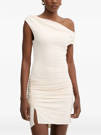 Aniye By Noah One-shoulder Ruched Mini Dress In Neutral