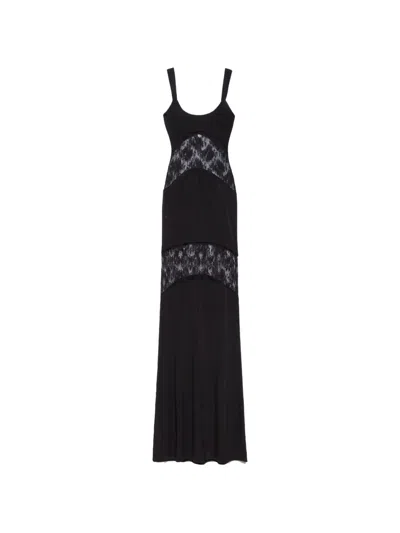 Aniye By Norah Lace-panelled Floral-pattern Maxi Dress In Black