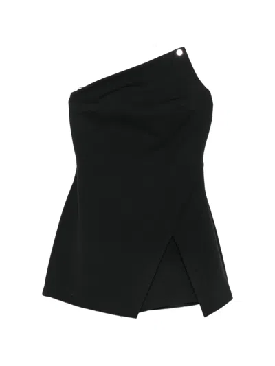 Aniye By One-shoulder Wrap-style Playsuit In Black