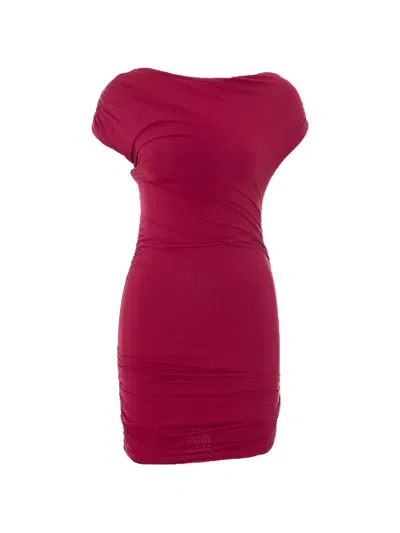Aniye By Open-back Ruched Mini Dress In Red