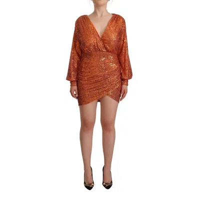 Aniye By Sequined Wrap Bodysuit In Orange