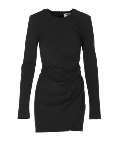 Aniye By Pleated Long-sleeved Dress In Black
