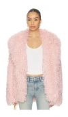 Aniye By Poison Faux Fur Jacket In Pink