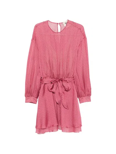 Aniye By Polka-dot Tied-waist Dress In Pink