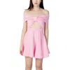 Aniye By Multicolor Polyester Short Dress In Pink