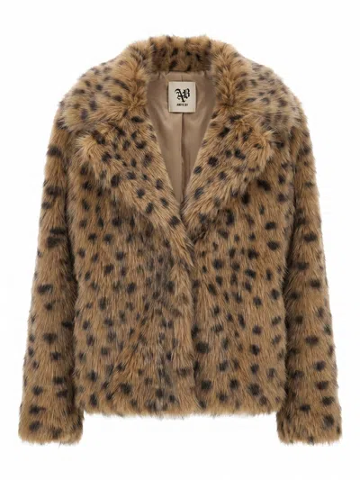 Aniye By Raya Faux Fur Jacket In Brown