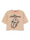 Aniye By T-shitr Cropped Rolling Stones In Cotone In Brown