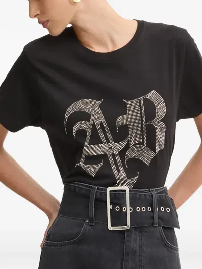 Aniye By Rhinestone-logo T-shirt In Black